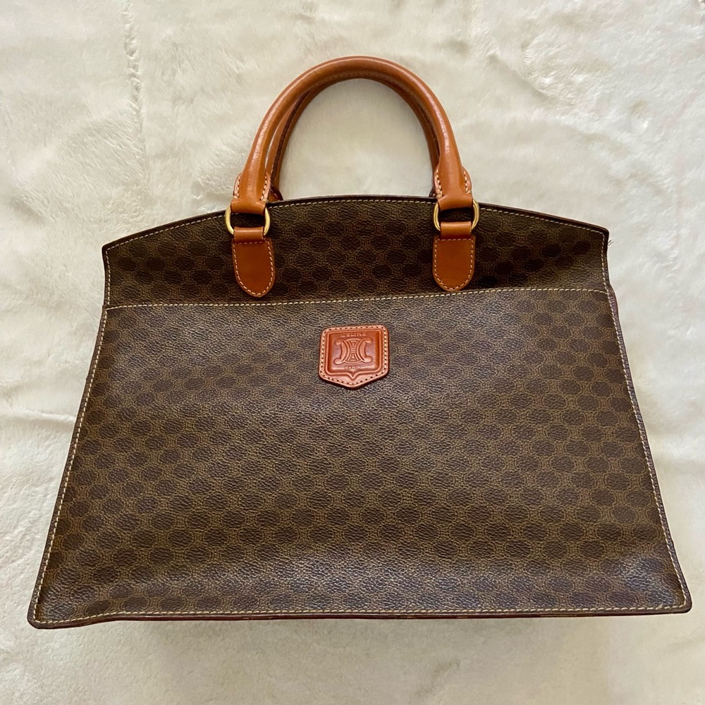 Celine Vintage Macadam Top Handle Handbag - Picture 1 of 16